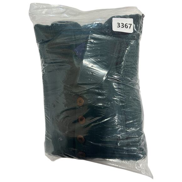 Vintage Lands End Sweater Mens XL Green Cotton Henley Pullover USA Retro 80s 90s - Picture 12 of 12